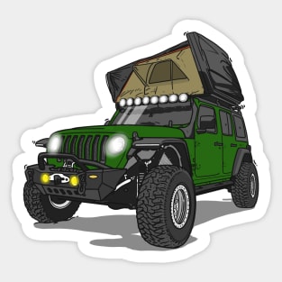 Jeep Wrangler Camp Time - Dark Green Sticker